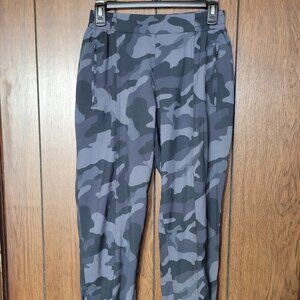 Old Navy Pants Womens S Black Gray Camo Stretchtech Elastic Waist Zip Hem Jogger